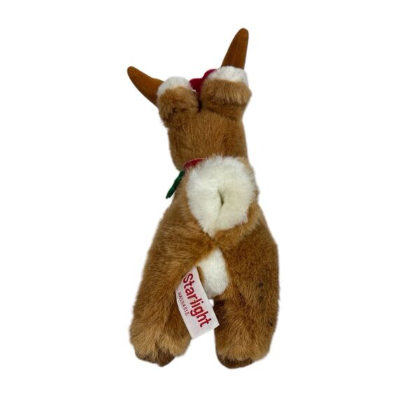 RUSS Vintage STARLIGHT Christmas Plush Girl Reindeer Eyelashes Bell Stuffed - Picture 5 of 7